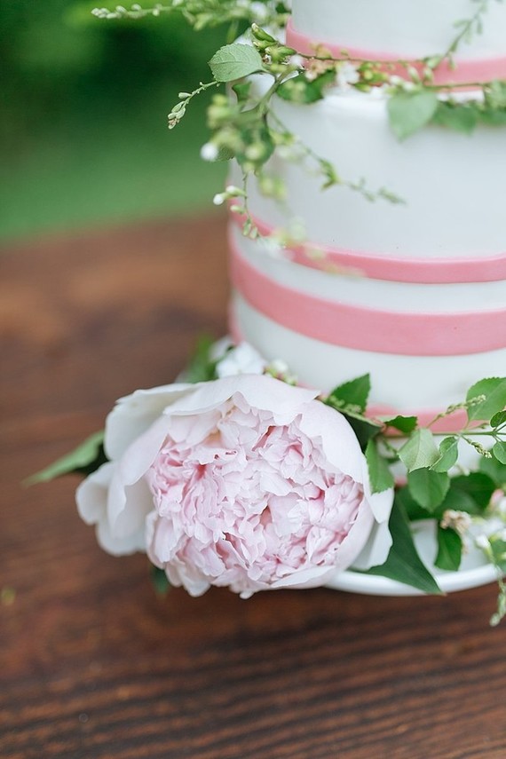 Pink garden baby shower cake
