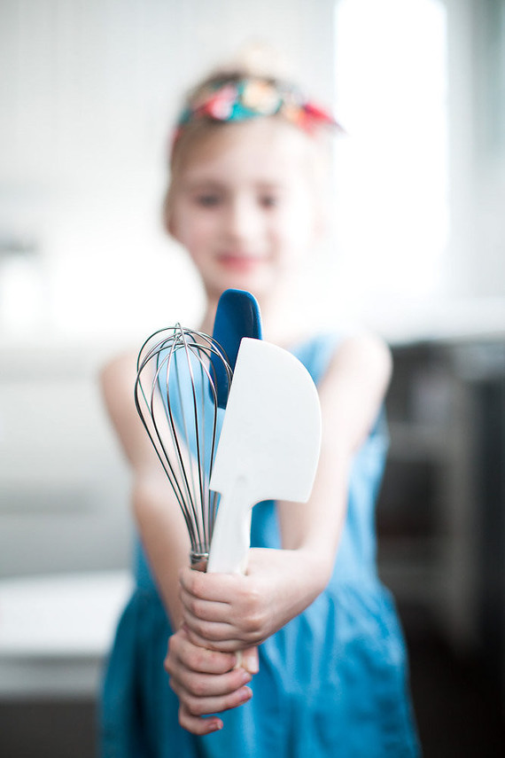 mother daughter baking session at home