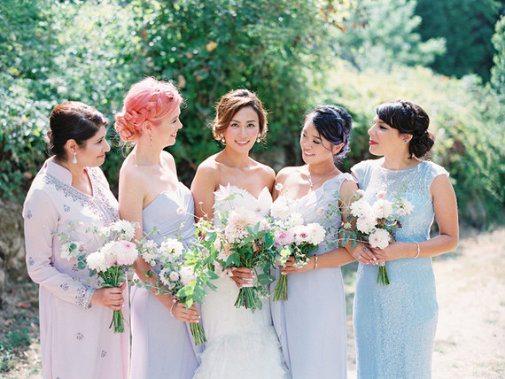 Pastel bridesmaids