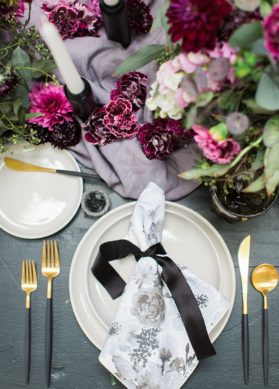 Moody wedding decor