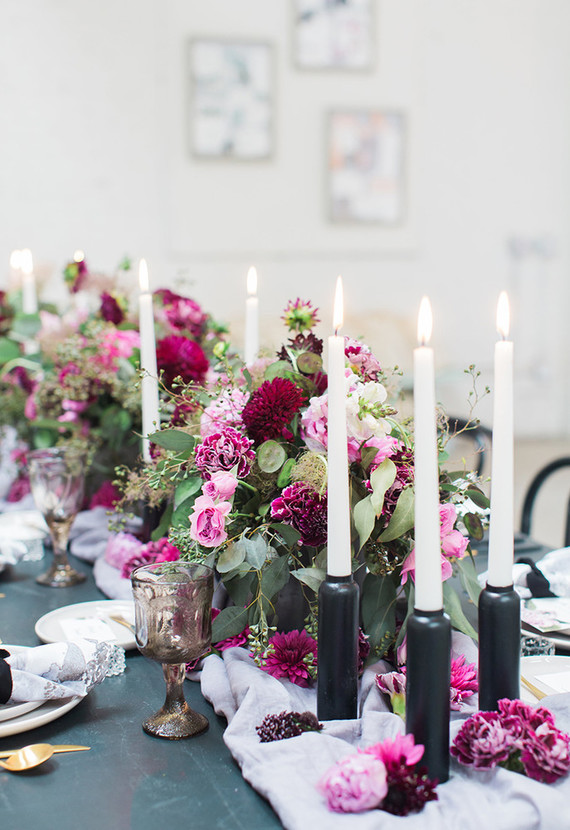 Moody wedding decor