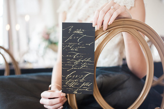 Gold calligraphy