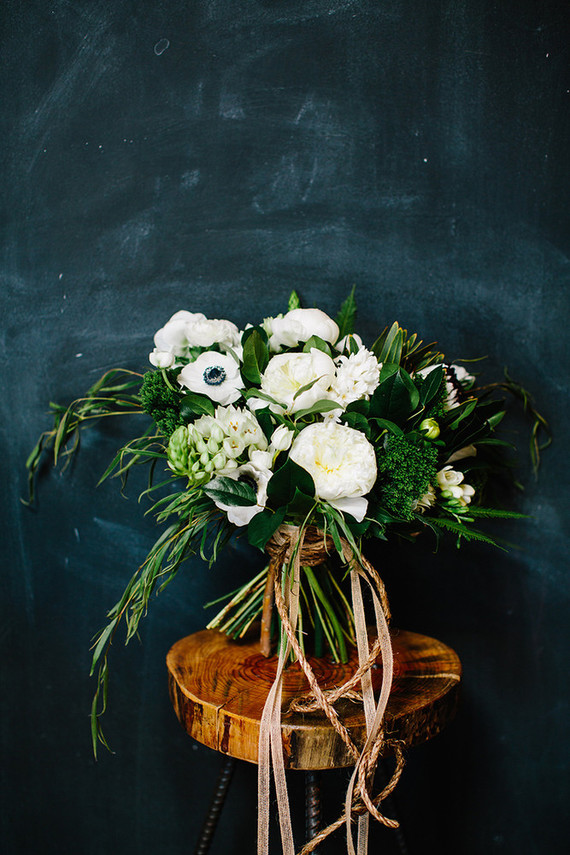 White anenome bouquet