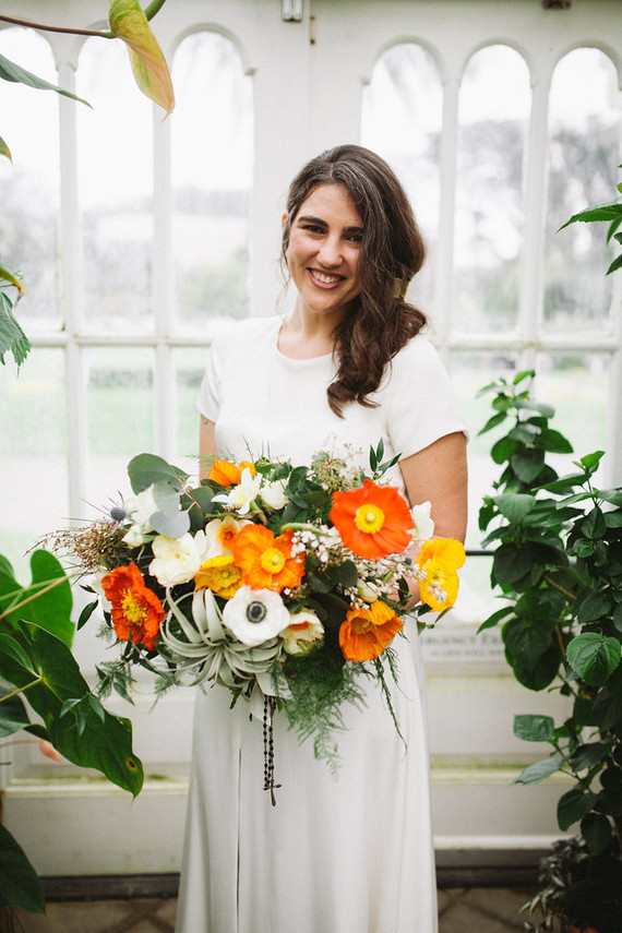 Orange poppy bouquet