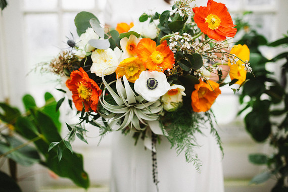 Orange poppy bouquet