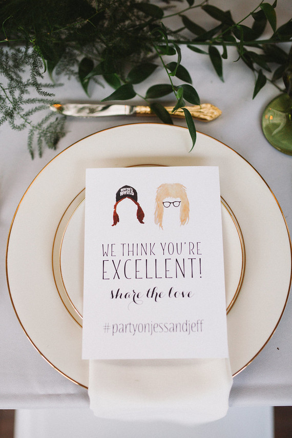 Whimsical wedding menu