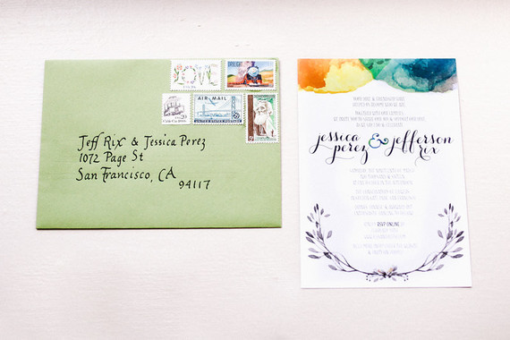 Watercolor wedding invitation