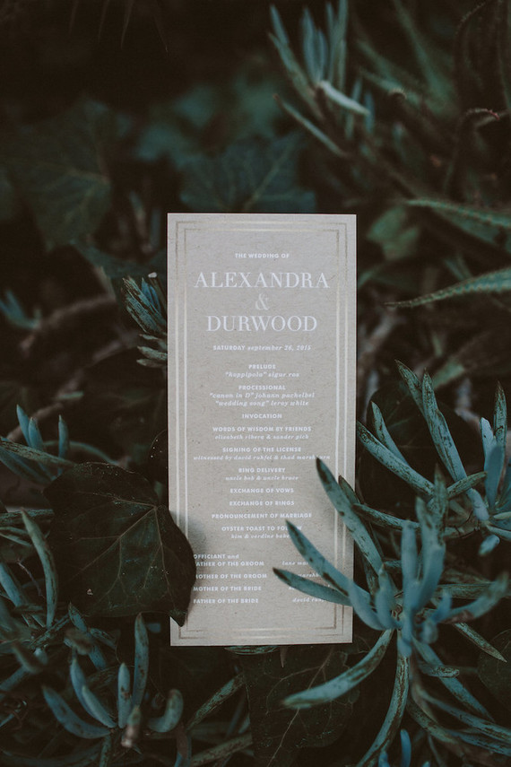 Wedding program