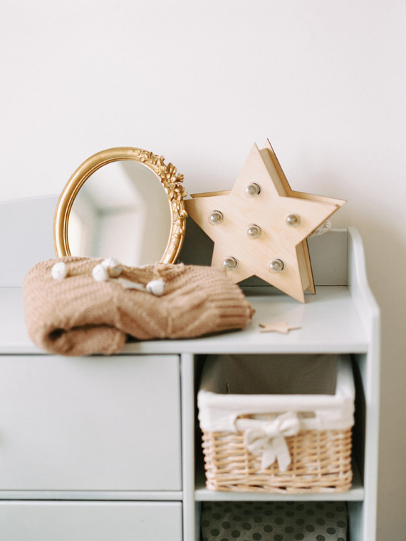 Grey and white girl's nursery