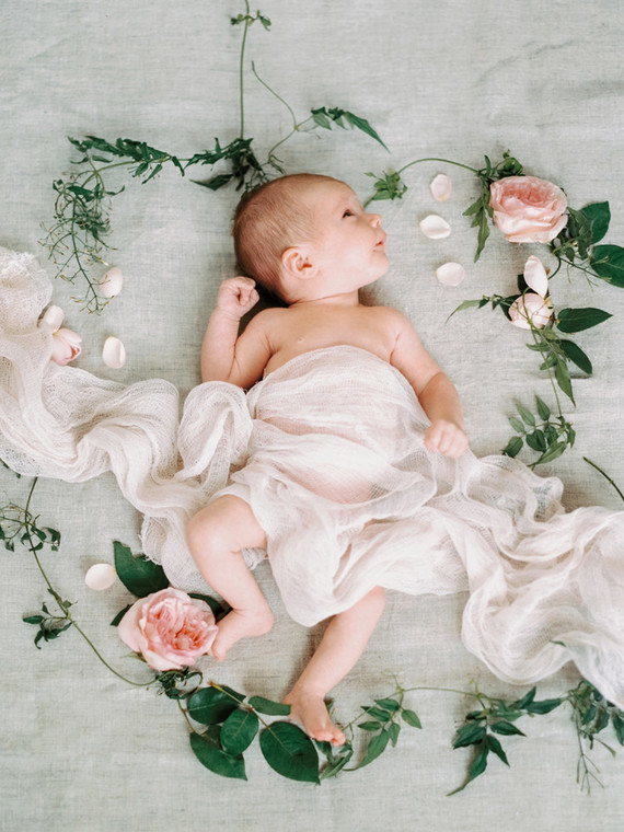 Floral newborn photos