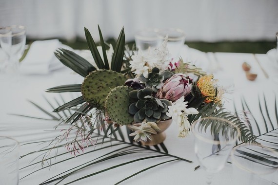 Tropical Palm Springs wedding