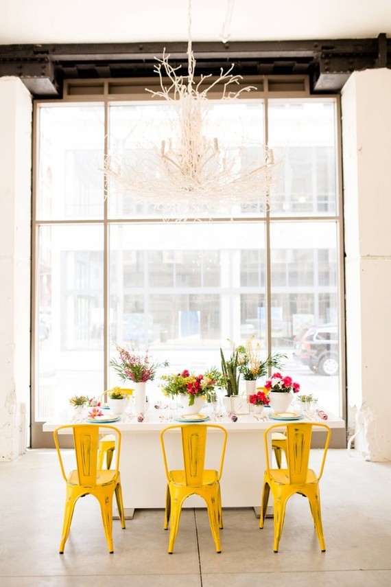 Rustic yellow chairs