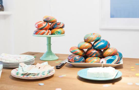 simple rainbow birthday party Inspiration