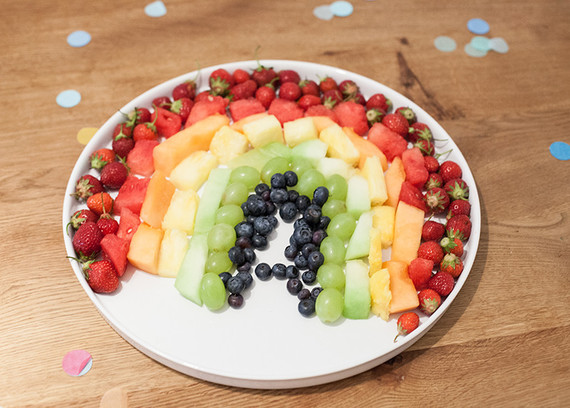 simple rainbow birthday party Inspiration