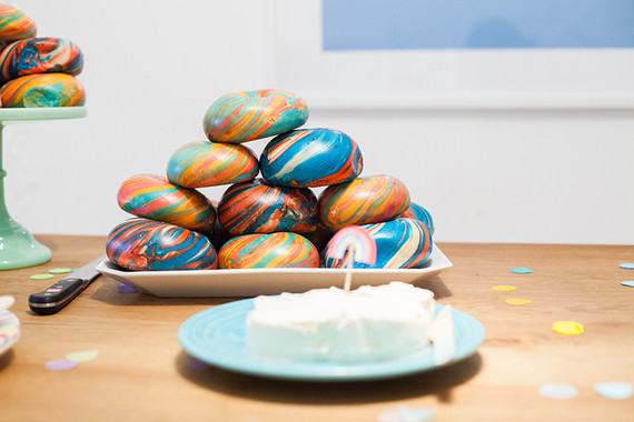 simple rainbow birthday party Inspiration