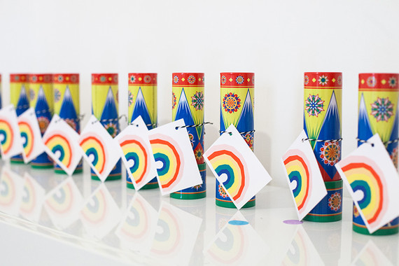 simple rainbow birthday party Inspiration