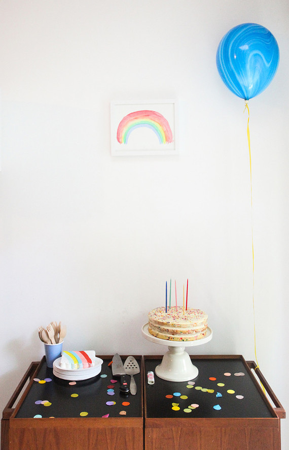simple rainbow birthday party
