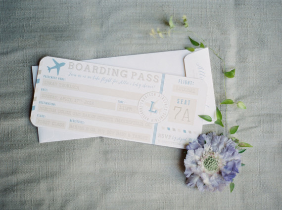 Travel themed baby shower invites