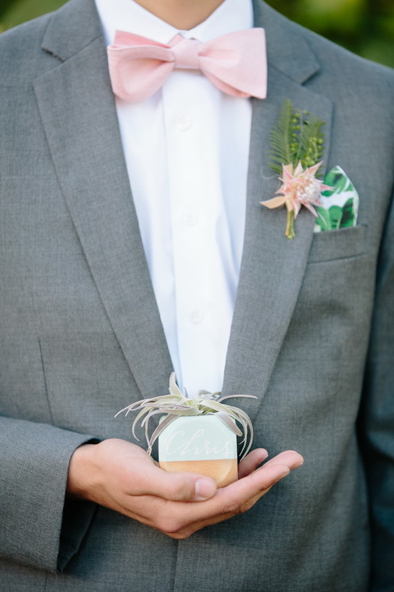 Modern succulent escort cards