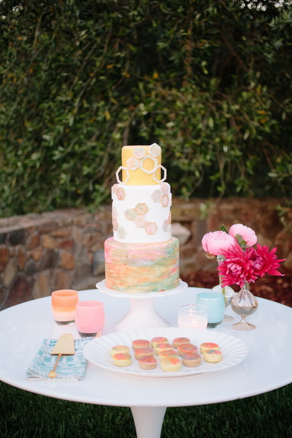 Modern summer wedding cake