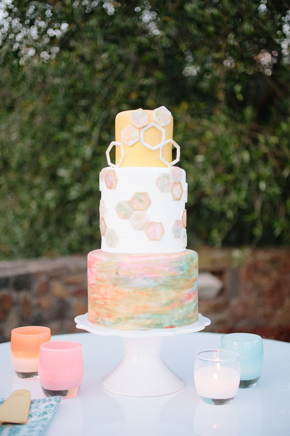 Modern summer wedding cake