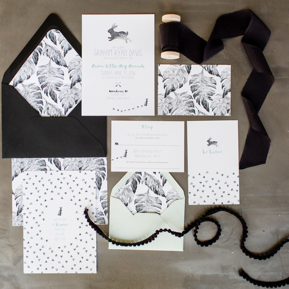 Modern black and white baby shower