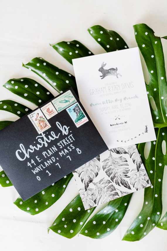 Modern black and white baby shower