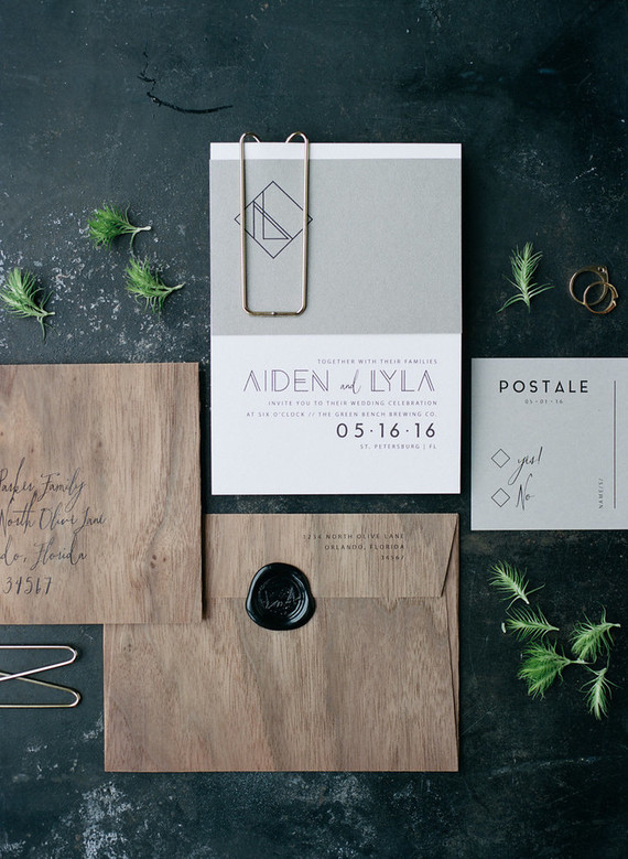 Modern wedding invitations