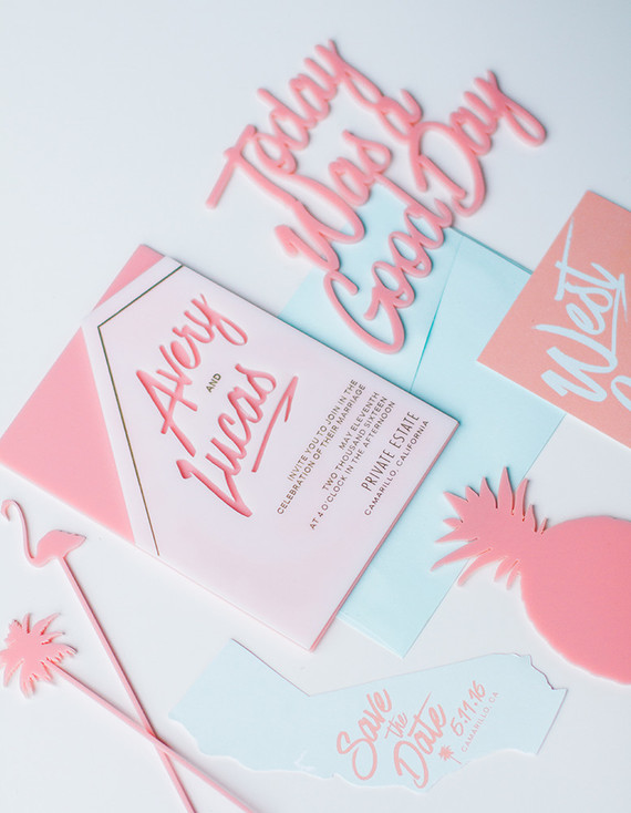 Modern summer wedding invitations