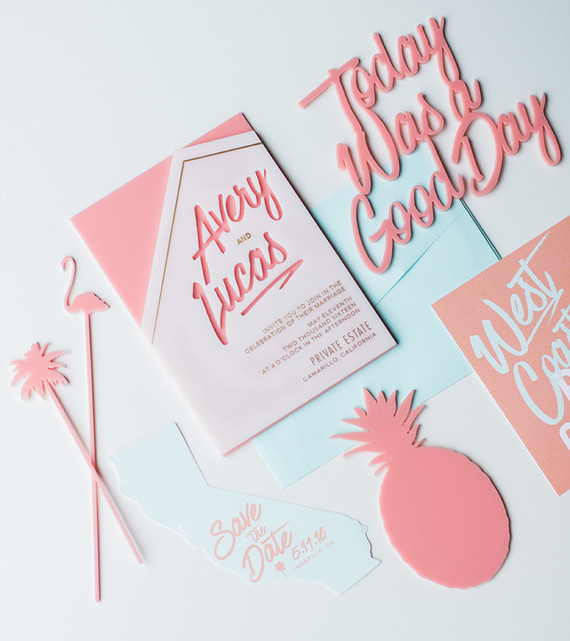 Modern summer wedding invitations