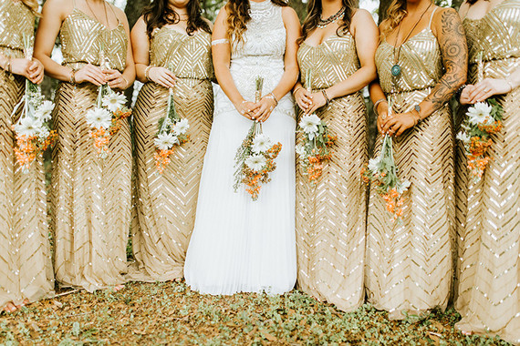Gold bridesmaids