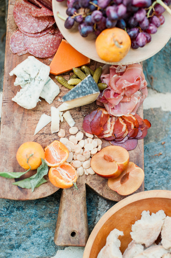 Charcuterie meat and cheese board