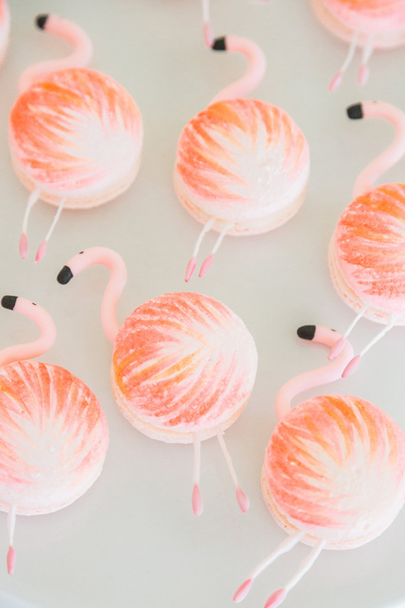 Flamingo macarons
