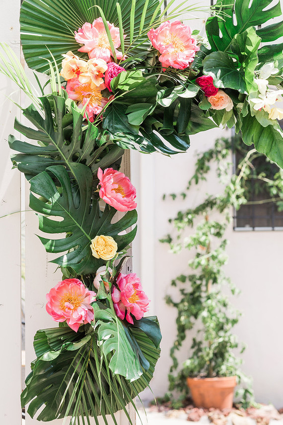 tropical floral arch
