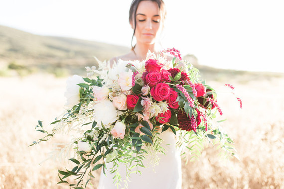 Red bridal bouquet