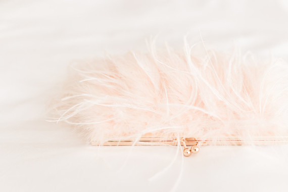 Pink feather purse