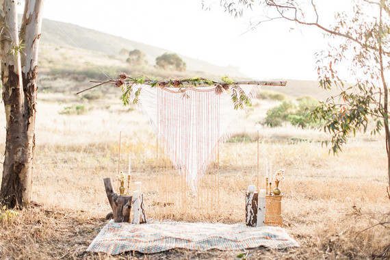 Bohemian ceremony decor