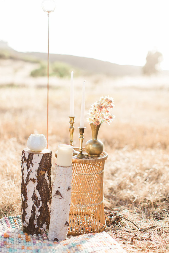 Bohemian ceremony decor
