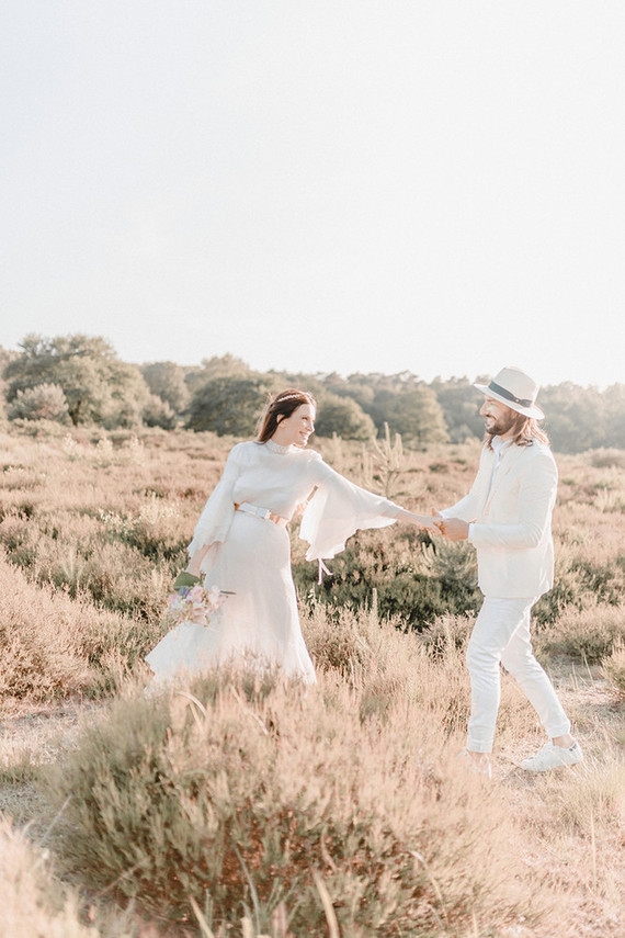 all white bohemian maternity photos