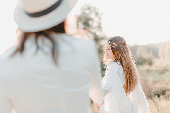 all white bohemian maternity photos
