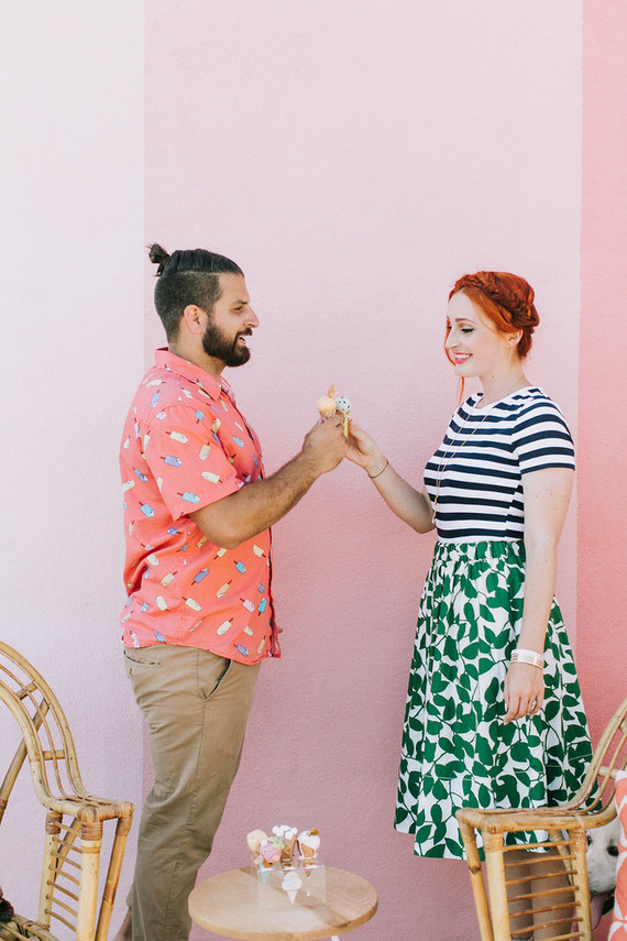 Ice cream engagement shoot
