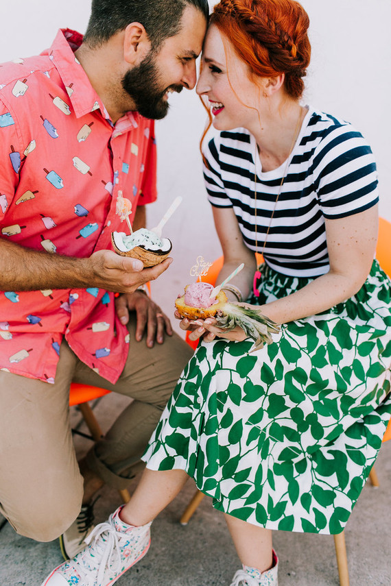 Ice cream engagement shoot