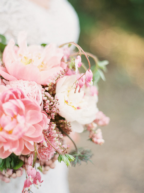Pink summer peony bouquet