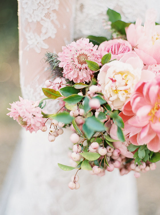 Pink summer peony bouquet