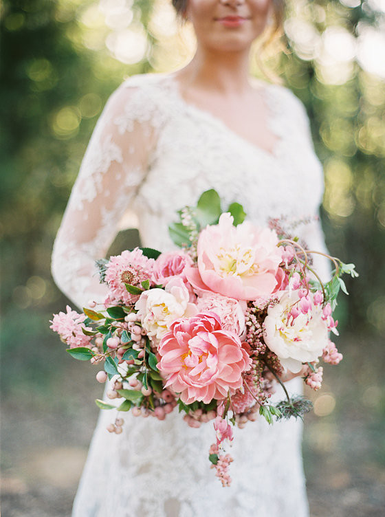 Pink summer peony bouquet