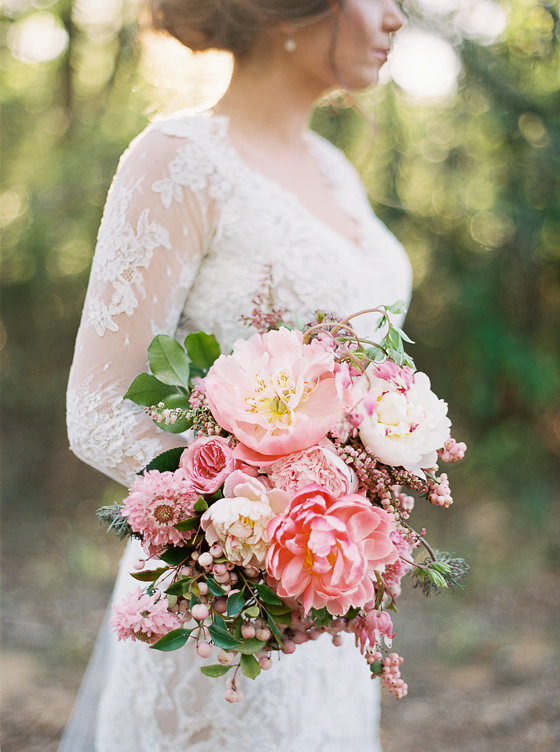 Pink summer peony bouquet