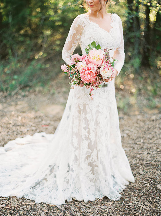 Pink summer peony bouquet
