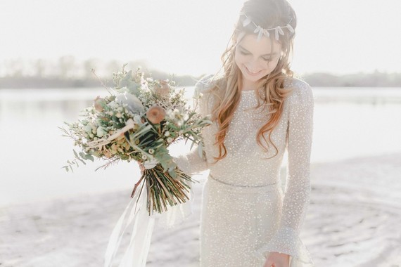 Seaside wedding portraits