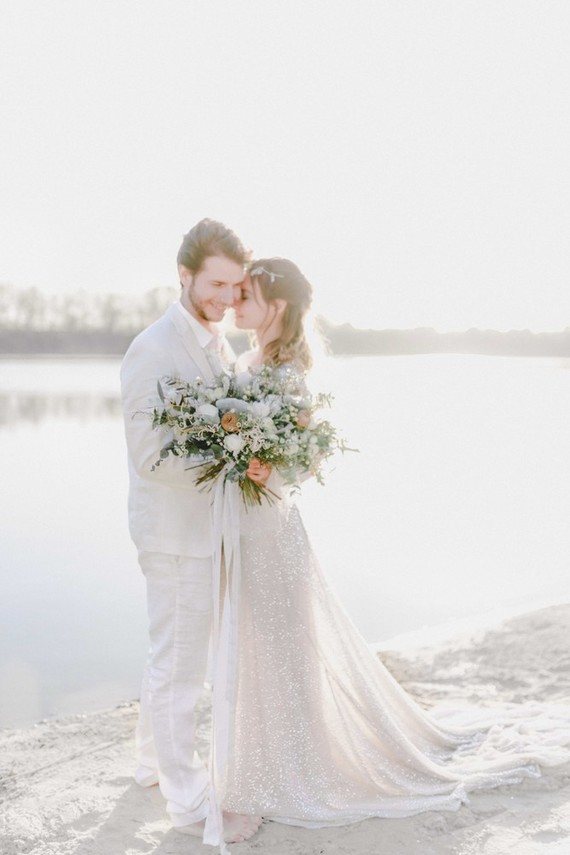 Seaside wedding portraits