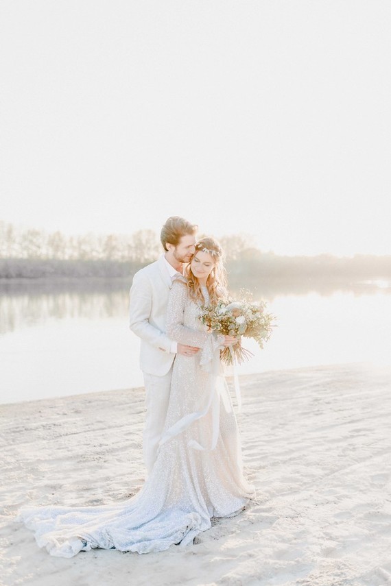 Seaside wedding portraits